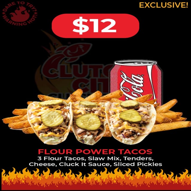 Flour Power Tacos - $12.